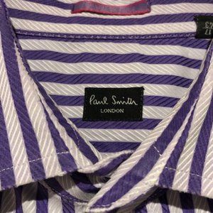 Paul Smith Men's Striped Shirt - Purple 17/43